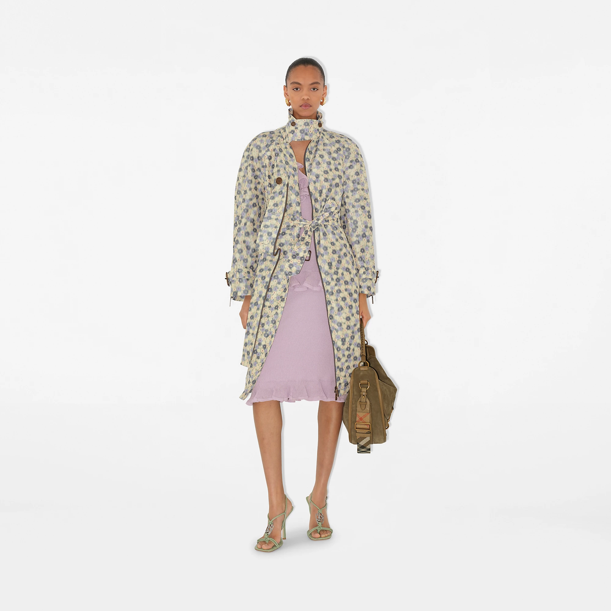 Long Daisy Lightweight Zip Car Coat
