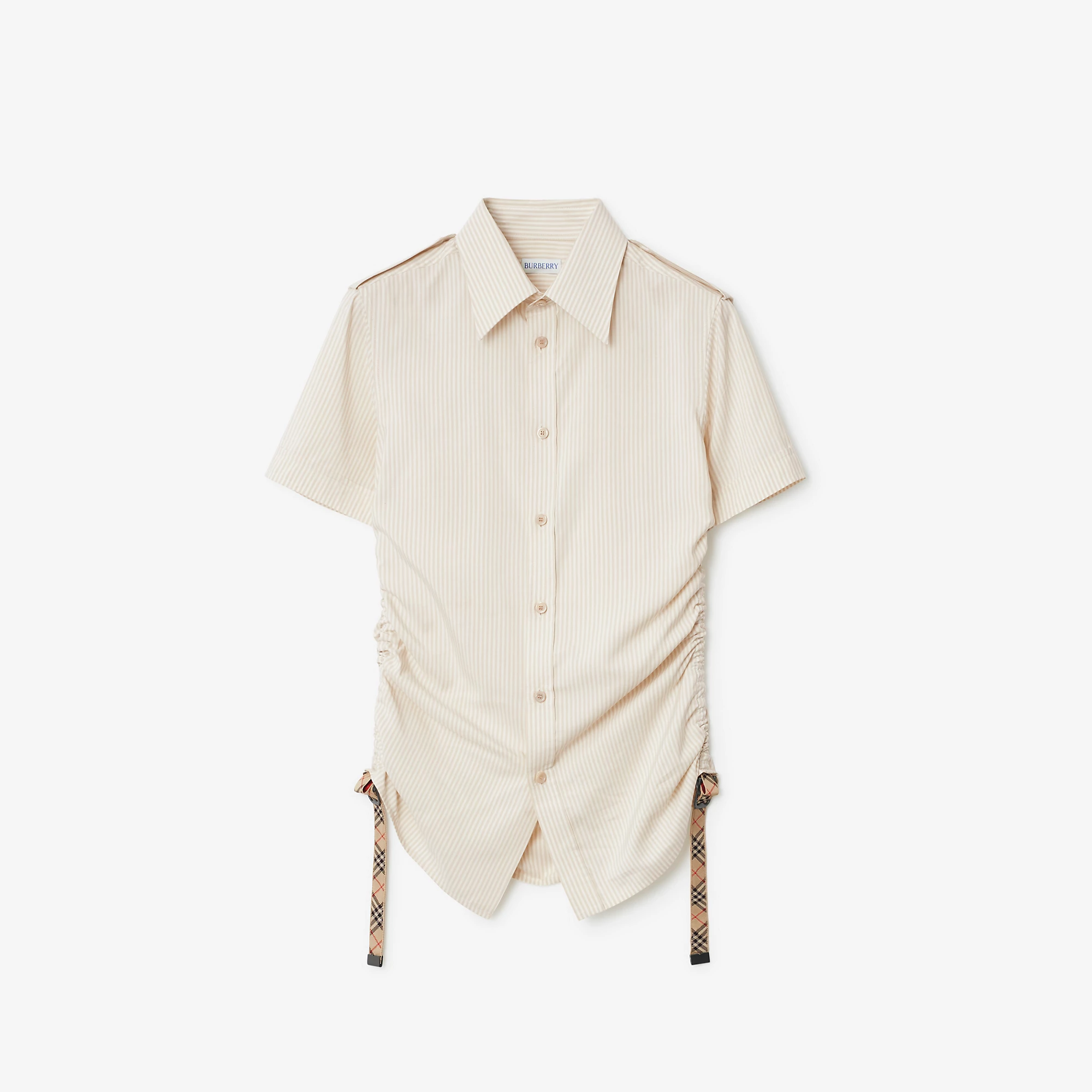 Slim Fit Striped Silk Shirt