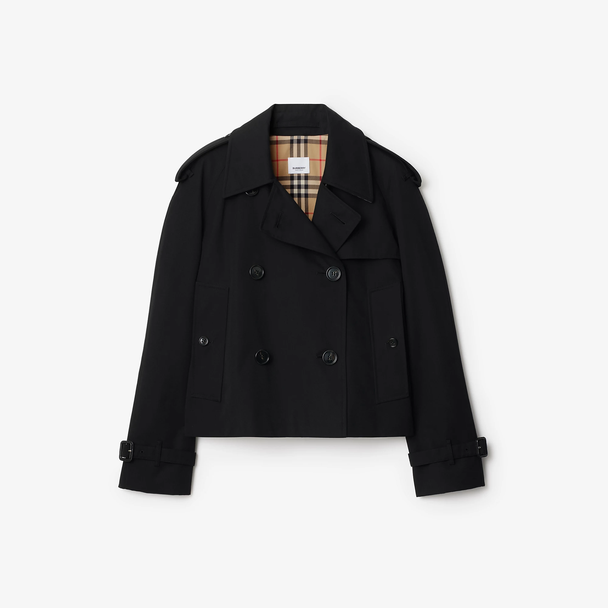 Cropped Gabardine Trench Jacket