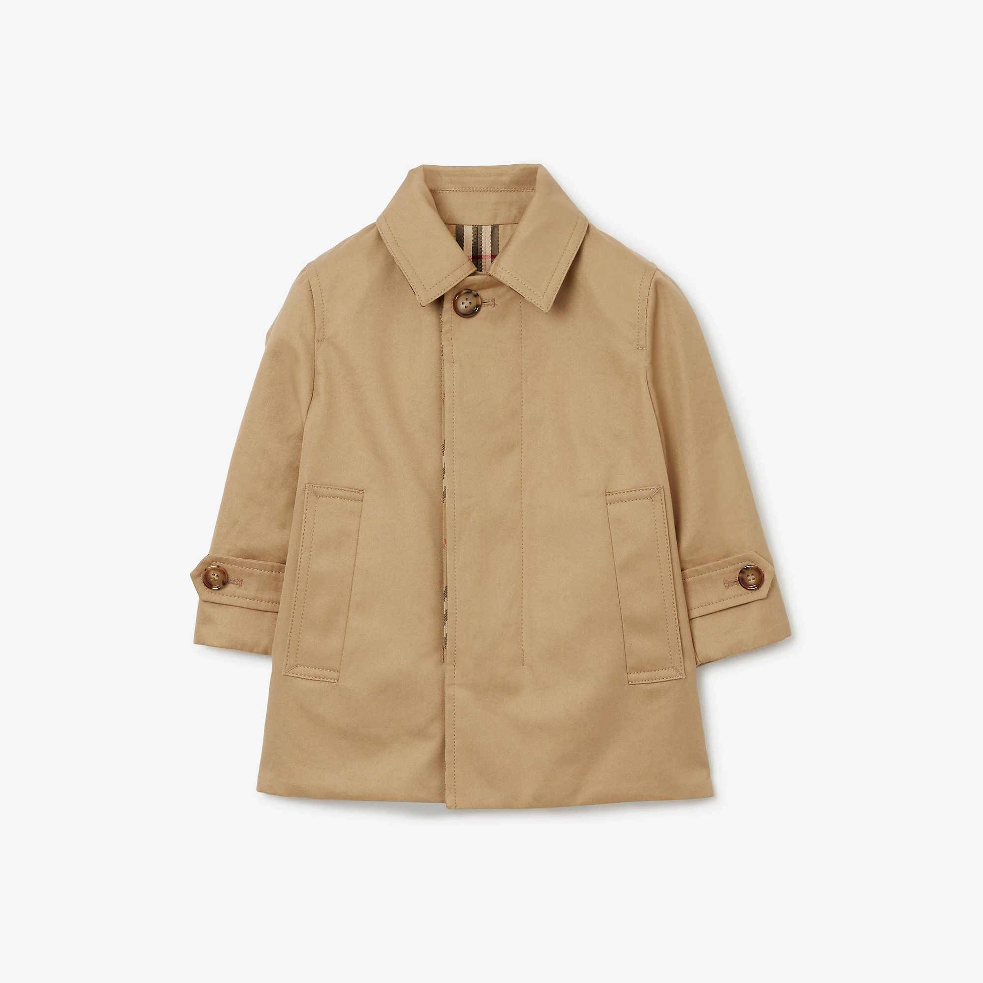 Reversible Check Gabardine Car Coat