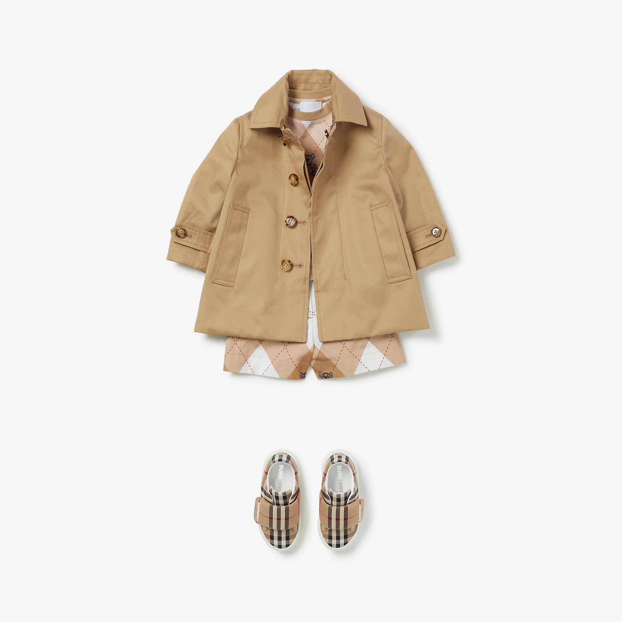Reversible Check Gabardine Car Coat